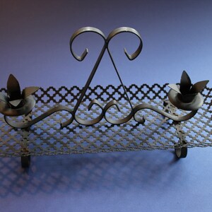 Center Piece, Candle holder, Candelabra, Black Metal, Centerpiece, MCM, Mid Century, Iron, Metal, Black, Candle Stick