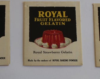 Vintage Royal Gelatin Insert, 1927, 1928, Set of 3
