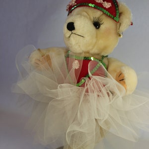 Skating Teddy Bear Sculpture: One-of-a-Kind Nursery Art