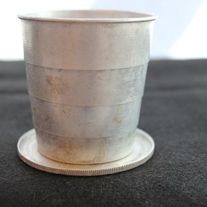 Aluminum, Cup, Magic, Patented, 1908, Travel, Folding, Collapsible