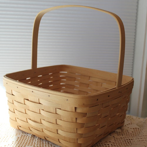 Longaberger, Basket, Natural, Demo, Demonstration, Pella, Iowa, Beautiful, deals Fixed Handle, 1996