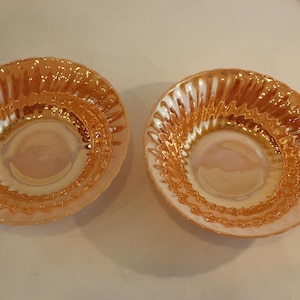 Serving, Bowl, Bowls, Fire King, Peach, Lustre, Lusterware, Swirl