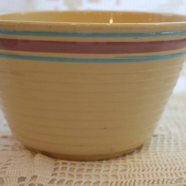 Watt, Bowl, Ovenware, Stoneware Bowl, Pink, Blue, Stripe, Mixing, Nesting, Serving, Display, Dip, Ribbed