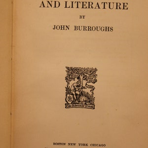 Studies in Nature and Literature, John Burroughs, Riverside Press, Book, Essays, 1908