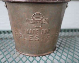 Bucket, NEVERMEND, Capples, Small Bucket, Advertising, Rustic, Pail, Decor, Planter, CLEARANCE