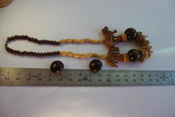Necklace, Lion, Elephant, Safari, Wooden, Beads, … - image 9