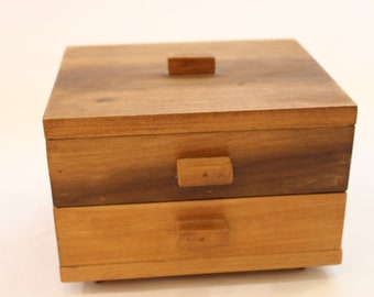 Wooden Chest, Small, Jewelry Box, Stacking Drawers, Office Storage, Craft Storage, Jewelry Box