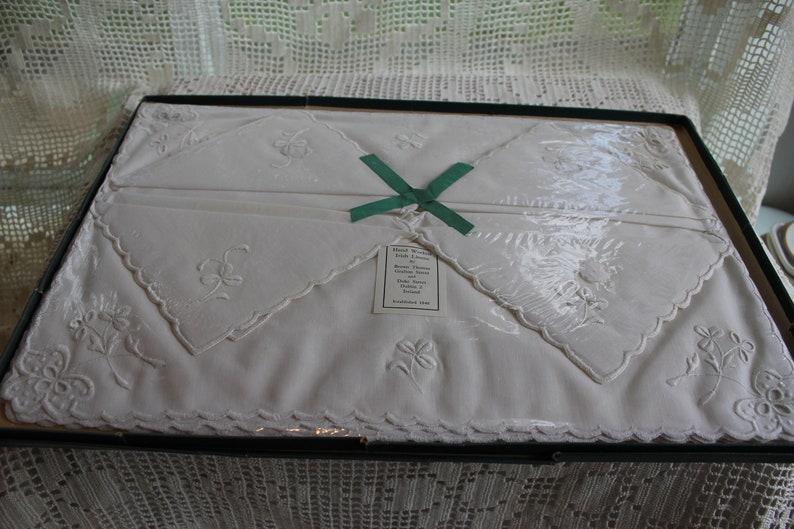 Shamrock Irish Linen Placemat and Napkin Set Placemat Etsy