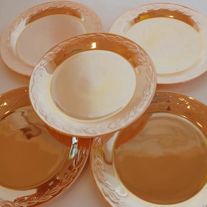 Fire King, Peach, Lustre, Platter, Lusterware, Laurel, Large Dinner Plate, Serving
