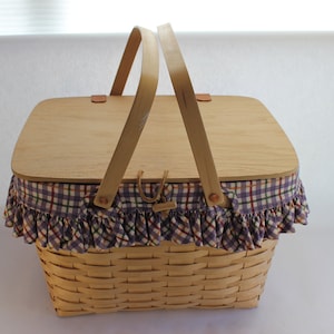 Longaberger Picnic Basket, Longaberger, Natural, Picnic, Storage, 1999 image 5