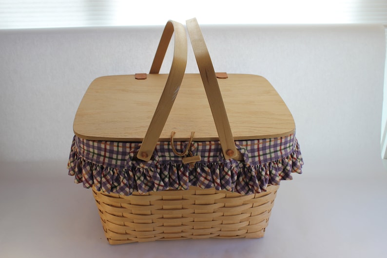 Longaberger Picnic Basket, Longaberger, Natural, Picnic, Storage, 1999 image 5