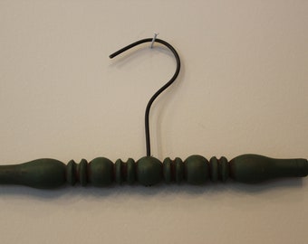 Wooden, Clothes, Hanger, Knobby, Victorian, Clothes Hanger, Green, Blue