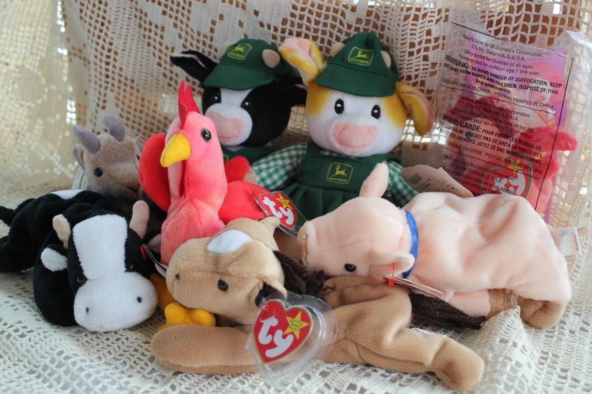 John Deere Beanie Babies Beanie Baby Mary S Moo Moo Etsy