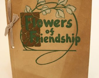 Flowers of Friendship, Poetry, Softcover, 1913, Friendship, Quotes, Saalfield, Sutton