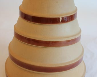 Mixing Bowls, Nesting Bowls, Gres de Gien, France, Set of 5, Stoneware
