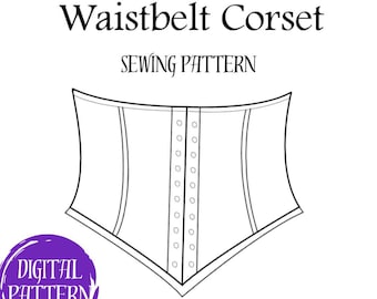 Waistbelt Corset Pattern Sewing Pattern Halloween Costume elven princess forest witch Pirate