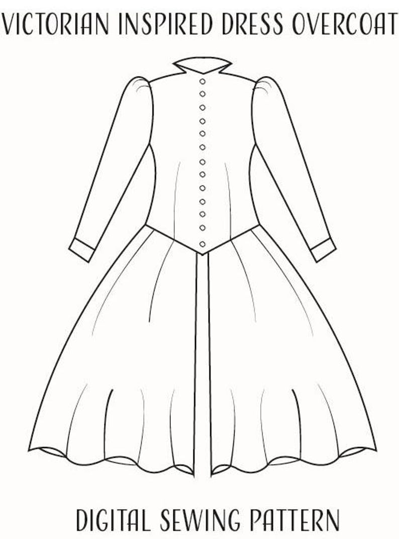 Victorian Inspired Dress Overcoat Digital Sewing Pattern - Etsy