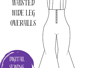 Overalls Jumpsuit Wide Legged High Waisted Sewing Pattern