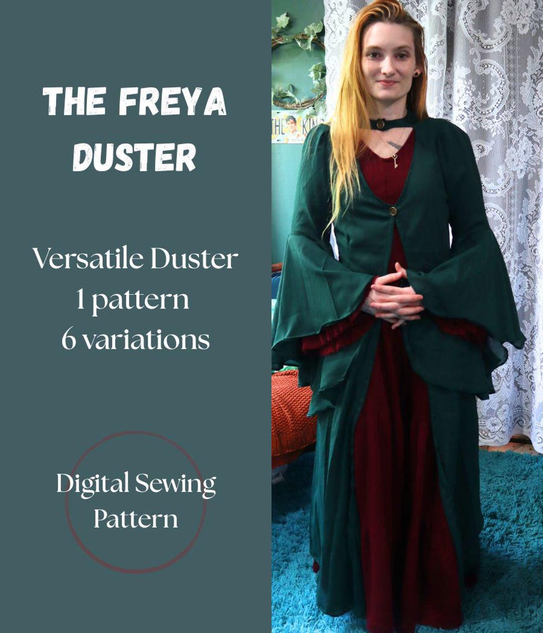 Over Dress Pattern Duster Dress Sewing Pattern | the Freya Duster Fantasy Gothic Boho ...