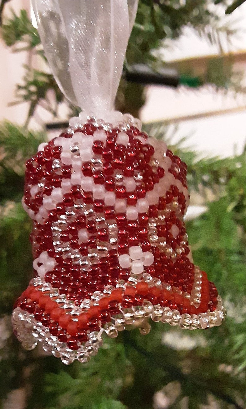 Beaded Bell Tutorial Pdf Pattern Tubular Peyote Christmas Etsy UK