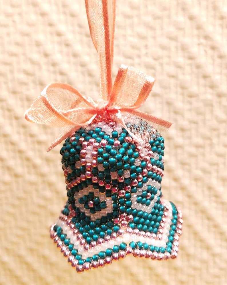 Beaded Bell Tutorial Pdf Pattern Tubular Peyote Christmas Etsy UK