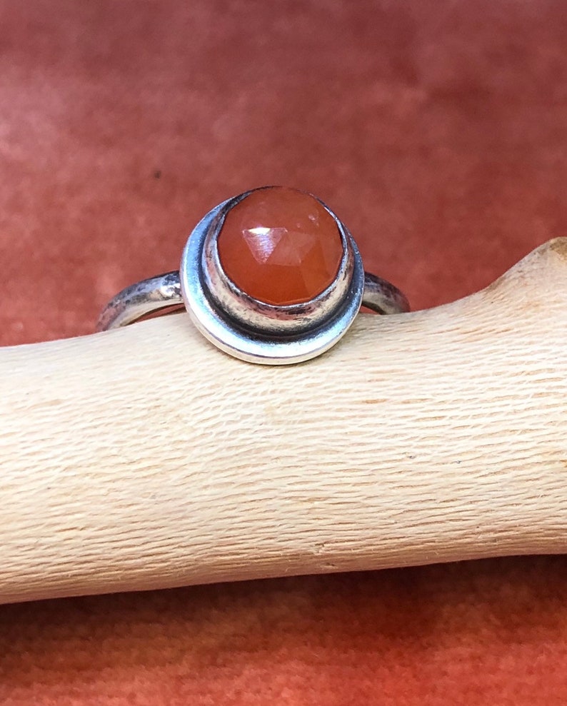 Orange Carnelian Sterling Ring