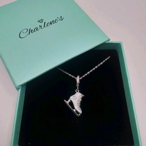 Schaats 925-zilveren hanger ketting 40 tot 45 cm boxed dames dames
