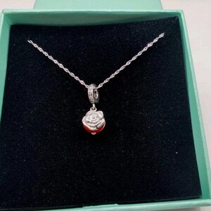 Ringbox Rose S925 Sterling Silver Pendant Necklace 40-45cm Ladies Womens