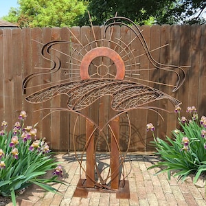 Metal Sculpture, yard art, metal art, outdoor sculpture, outdoor metal sculpture, garden sculpture, garden art, contemporary