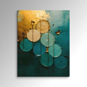 Canvas – Green and Gold Abstract Wall Art Canvas – Vertical Canvas