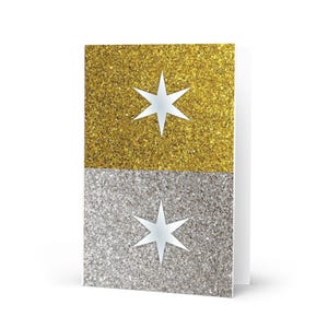 Greeting Card – Luxury Celebrations Card For Special Occasions in Gold and Silver Glitter Effect Design