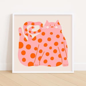 Modern Cat Wall Art – Perfect Gift for Animal Lovers or Cat Enthusiasts, Animal poster, Kids Room decor, cat illustration, nursery art print