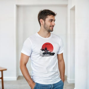 Mazda MX-5 1ST GEN Burnout T-Shirt | Black MX5 | Red Sunset Design | V9.3