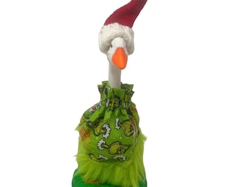 7 inch SMALL DESK Goose Christmas Dress