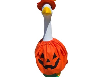 Jack-O-Lantern Costume for  plastic or cement 22 to 28 Inch Large Porch Goose