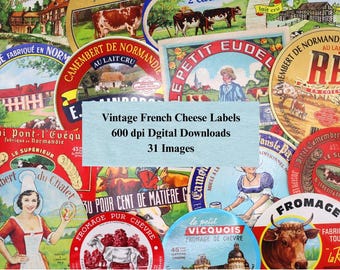 カマンベールチーズのラベル48枚、2.75インチ、フランスのチーズ