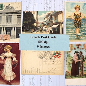 Vintage Printable French & Italian Ephemera Post Cards Junk Journal Mixed Media Original Scans Collage Download Digital Paper Kit