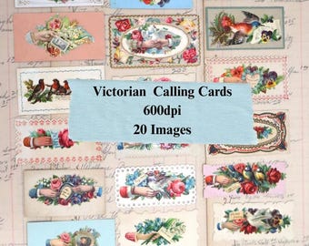Victorian Calling Cards Ephemera, Junk Journal Mixed Media (Digital Download)