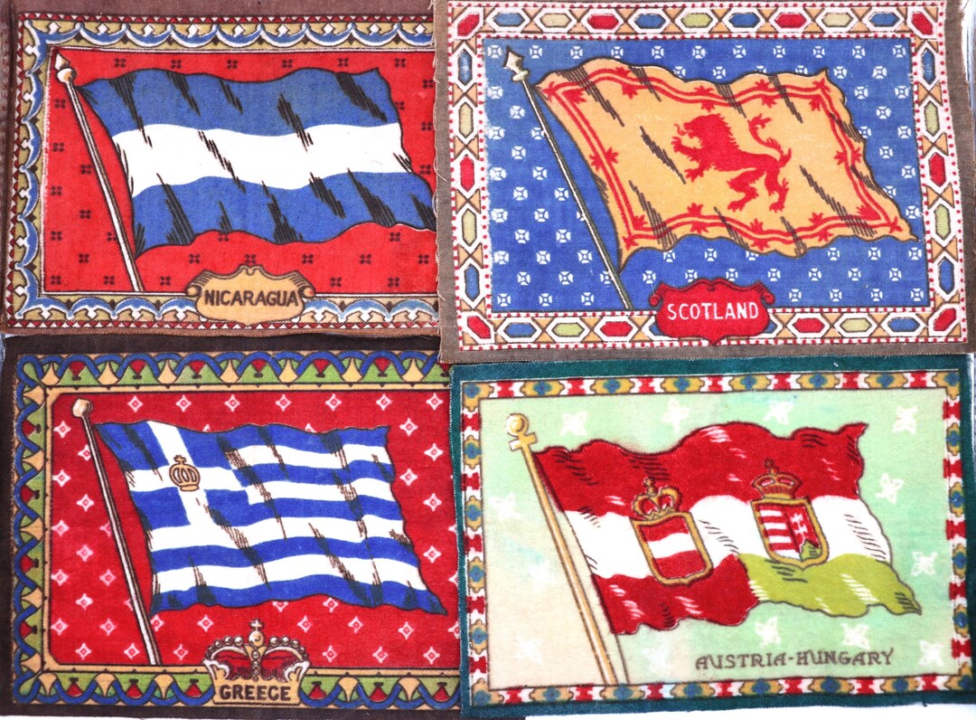 tobacco felt flags Vintage Tobacco Felt International Flags: Set of 17
