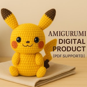 Niedliche elektrische Maus, Amigurumi Häkelanleitung - PDF Häkelanleitung - einfaches Plüschtier für Anfänger