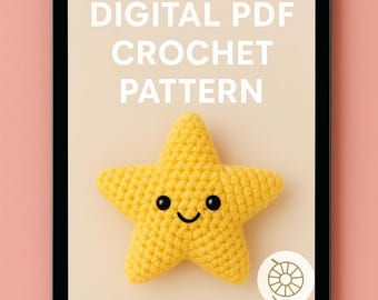 Big Star Amigurumi Crochet Pattern: Beginner-Friendly Plush Toy (PDF)