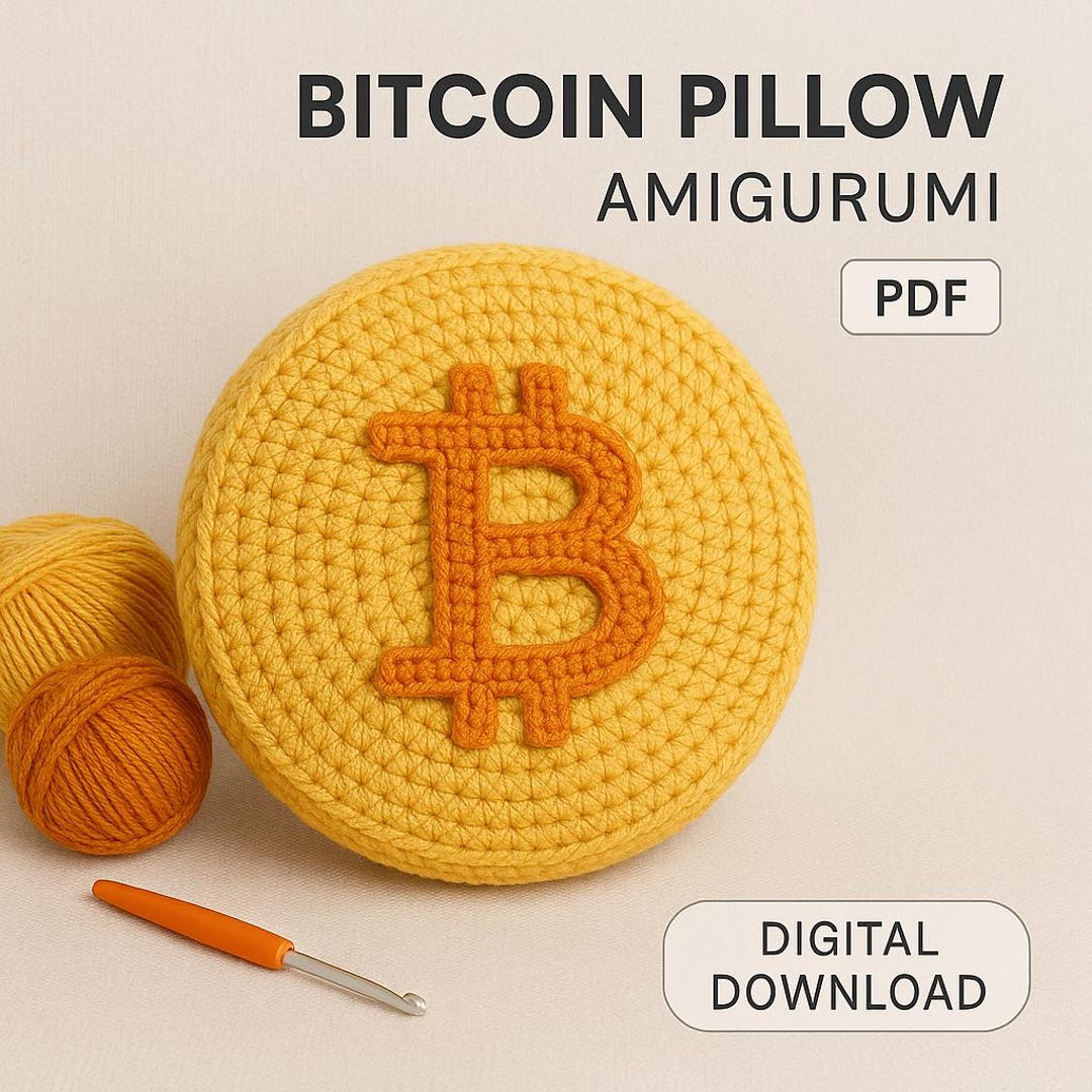 Bitcoin Pillow Crochet Pattern PDF – Amigurumi Round Cushion – Crypto Decor  – Digital Download for Beginners - Etsy New Zealand