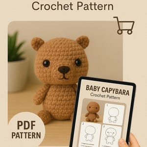 Baby Capybara Crochet Pattern – Cute Amigurumi PDF Tutorial