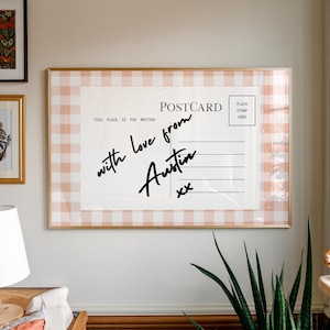 With Love from Austin Postcard, University of Texas Wall Print, Austin Wall Decor, University of Texas Dorm Decor, Austin Texas Wall Print