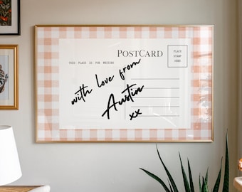 With Love from Austin Postcard, University of Texas Wall Print, Austin Wall Decor, University of Texas Dorm Decor, Austin Texas Wall Print