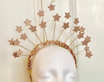 Rose gold star tiara headband