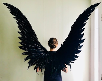 XL  black cosplay wearable maleficent angel wings