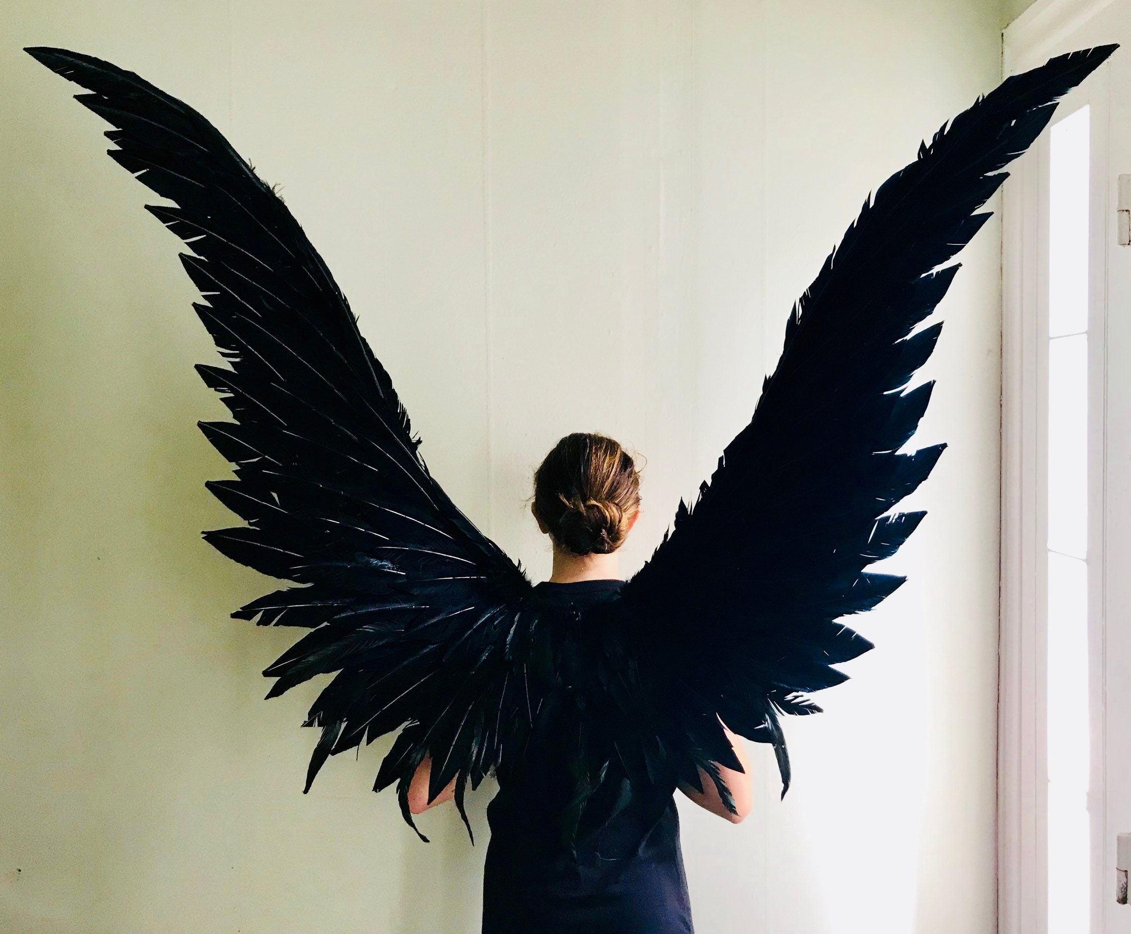 Black Wings, Black Angel Wings, Halloween Wings, Maleficent Wings, Costume Wings, Cosplay | Angel Wings Cosplay