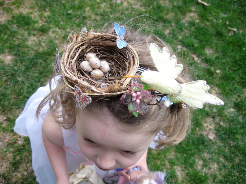 Bird nest Easter headband / Bonnet fascinator | Etsy