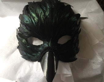 feather crow raven mask